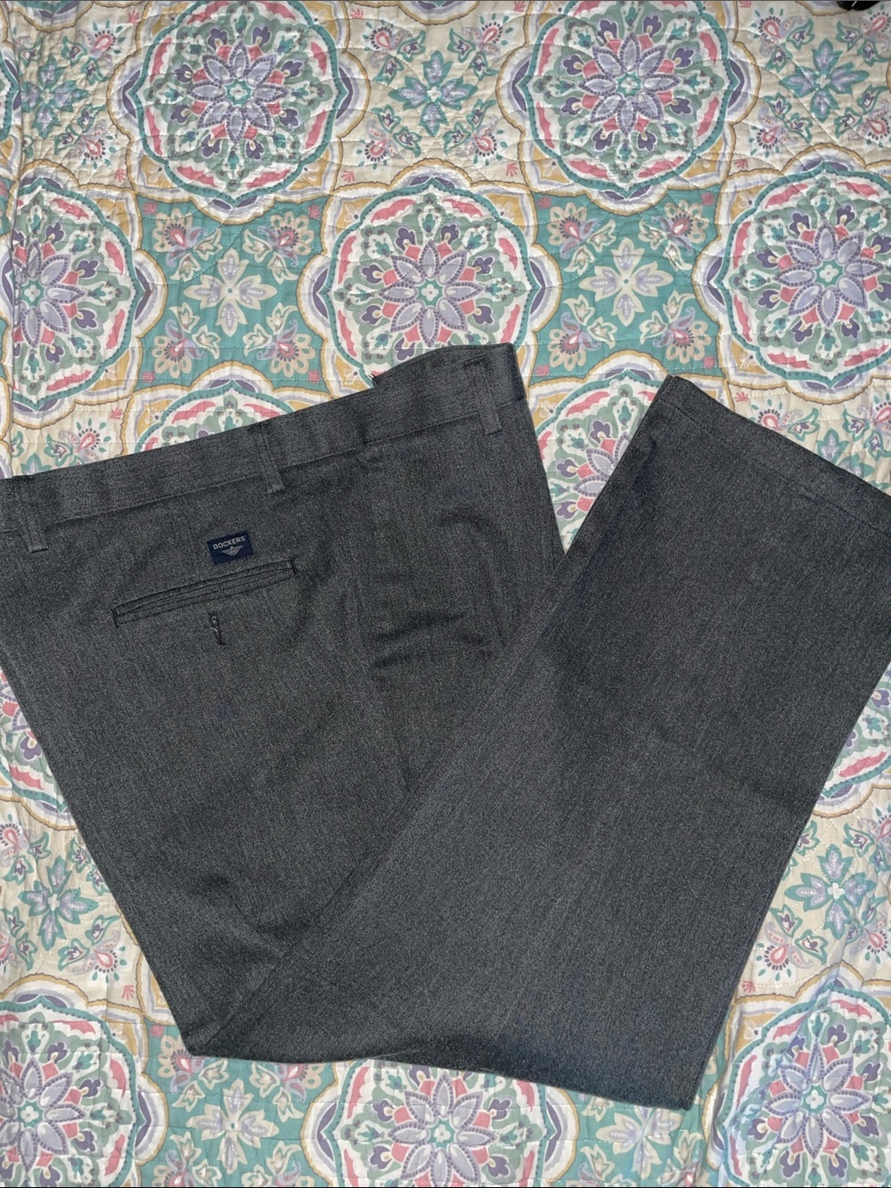 Dockers Dark Charcoal Gray Dress Pants - Classic Straight Fit. Size 38 x 29.